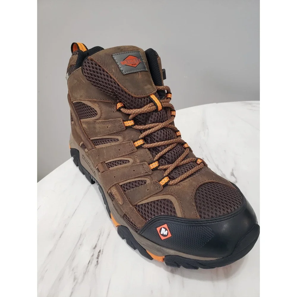 NEW NO BOX SZ 12 MERRELL WORK Mens Moab Vertex Mid Soft Toe Waterproof Work Boot